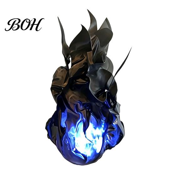 Decorative Fireball for Cosplay Floating Prop, LED Glowing Flame Halloween Handheld Prop Cosplay, Battery Operated Lamp Powered Stage Light