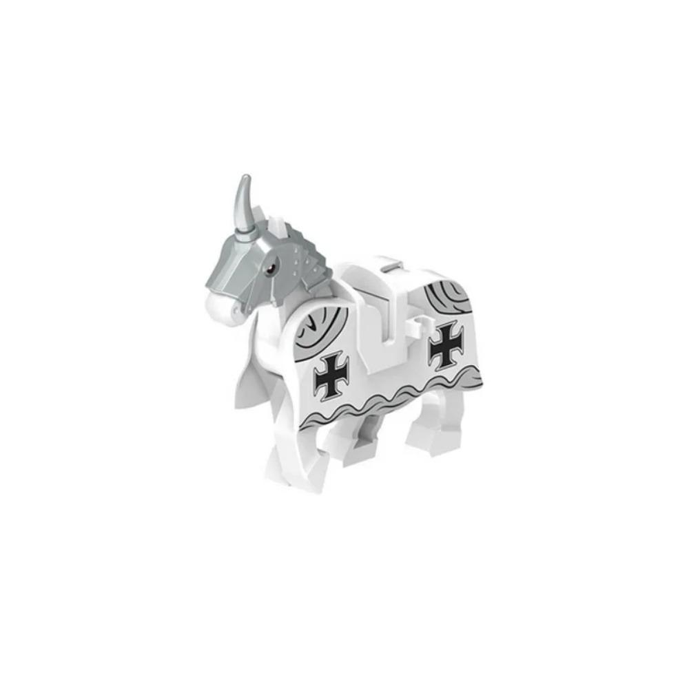 Военные Средневековые Строительные Блоки Фигурки Солдат Рыцарская Экипировка Аксессуары для Животных Маунт Броня Боевой Конь Мини Кирпичики MOC