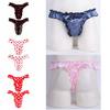Мужские атласные трусы-стринги с рюшами и Т-образной спинкой для трансвеститов, трусики, нижнее белье