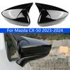 Gloss Black Rearview Mirror Cover Caps For Mazda CX-50 -2024 Anti-Scratch Protective Exterior Modification Car Accessories