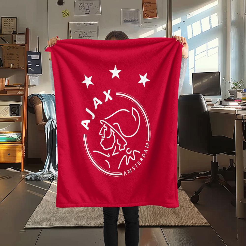 1PC AFC Ajax Patterned Flannel Blanket Suitable For All Seasons for Home Decor Warmth and Comfort Gifts Holiday Present