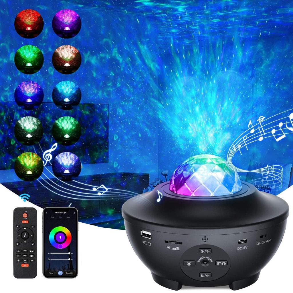 Galaxy Star Projector Light LED Night Light Bluetooth Black