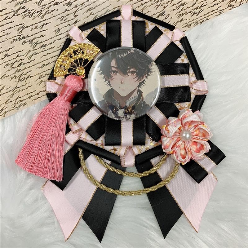 G trigger Ita Rosette Decorative Can Badge Various Ita Bag Favorite Rosette Pink G-triger Japanese-style - Rosette, Rosette, Parts, Chain, Ribbon, Dec