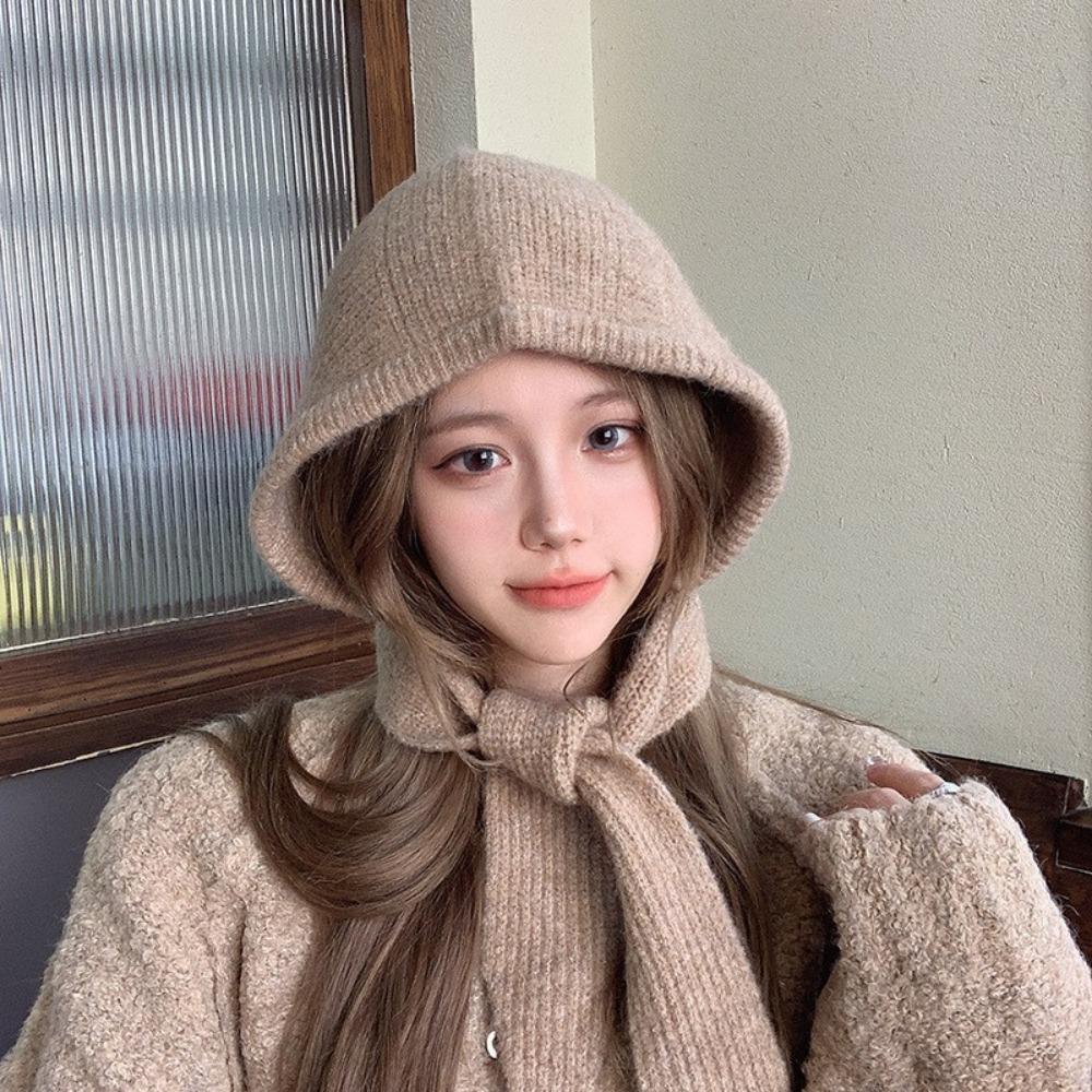 Утепленный Теплый Корейский Инс Капюшон Шарф Ветрозащитная Защита Ушей Шапка Балаклава Осень и Зима