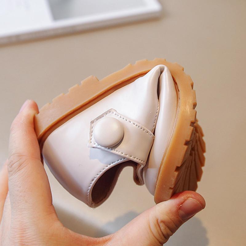 Kids Shoes for Girl Casual Simple PU Leather Shoes Solid Color Little Girls Shoes Flat Non-Slip Toddler School Shoe