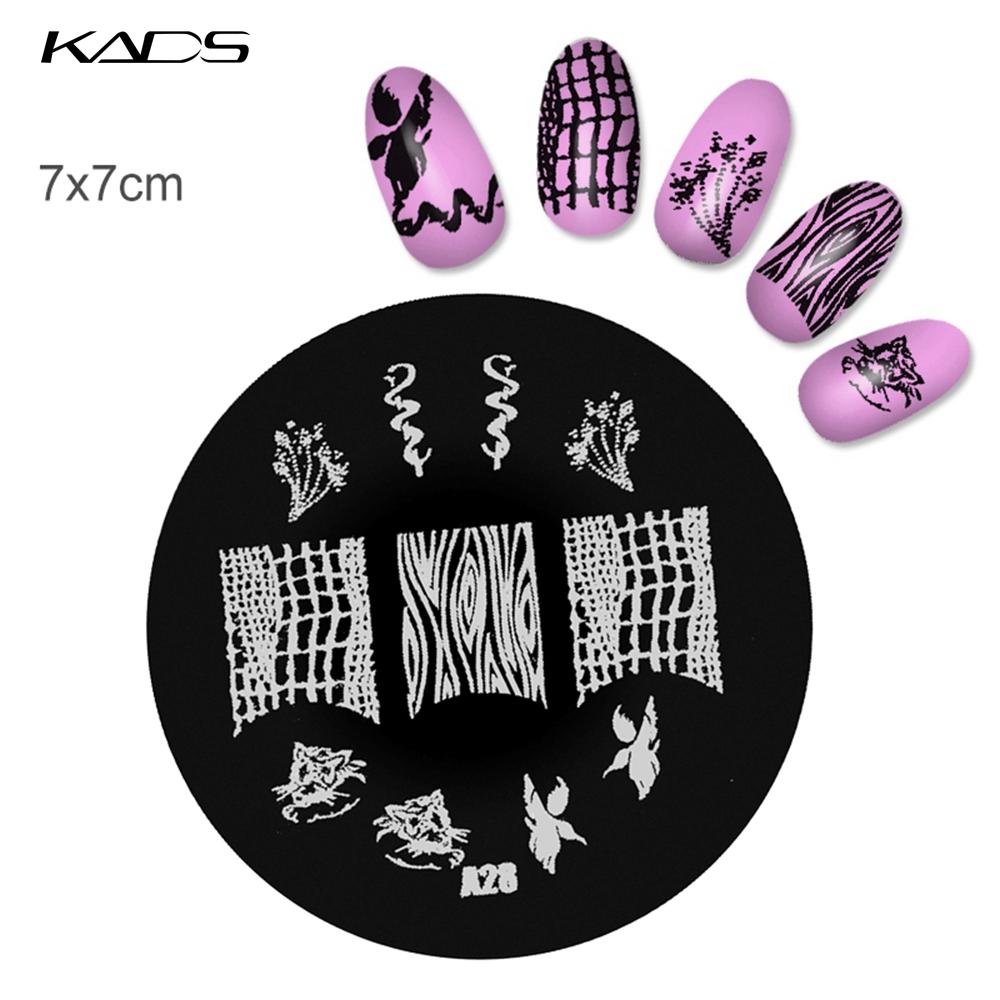 kads 1PC Round Stainless Steel Nail Art Nail Stamping Plates Manicure Stamp DIY for Nail Templates Classic Series Tools