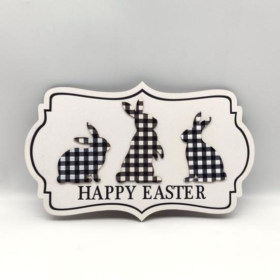 Подвеска-пасхальная бирка с мультяшным кроликом и бантом, подвесной цветной многоразовый деревянный толстый антитрещинный знак для крыльца, садовой двери