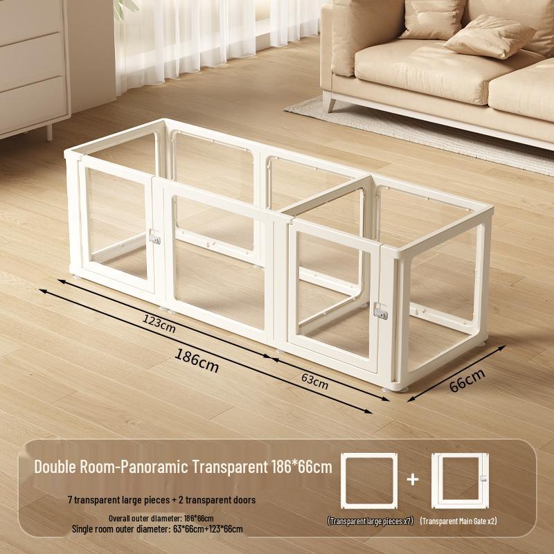 Clear Acrylic Indoor Dog Fence for Small Pets - Safety Enclosure & Dog House