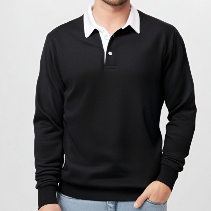 Men’s Long Sleeve Polo Collar Sweatshirt