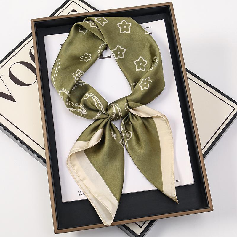 Minimalist Dotted Print Designer Scarf Women 70x70cm Lightweight Silk Scarves Luxury Elegance Bandana Neckerchief Shawl Kerchief