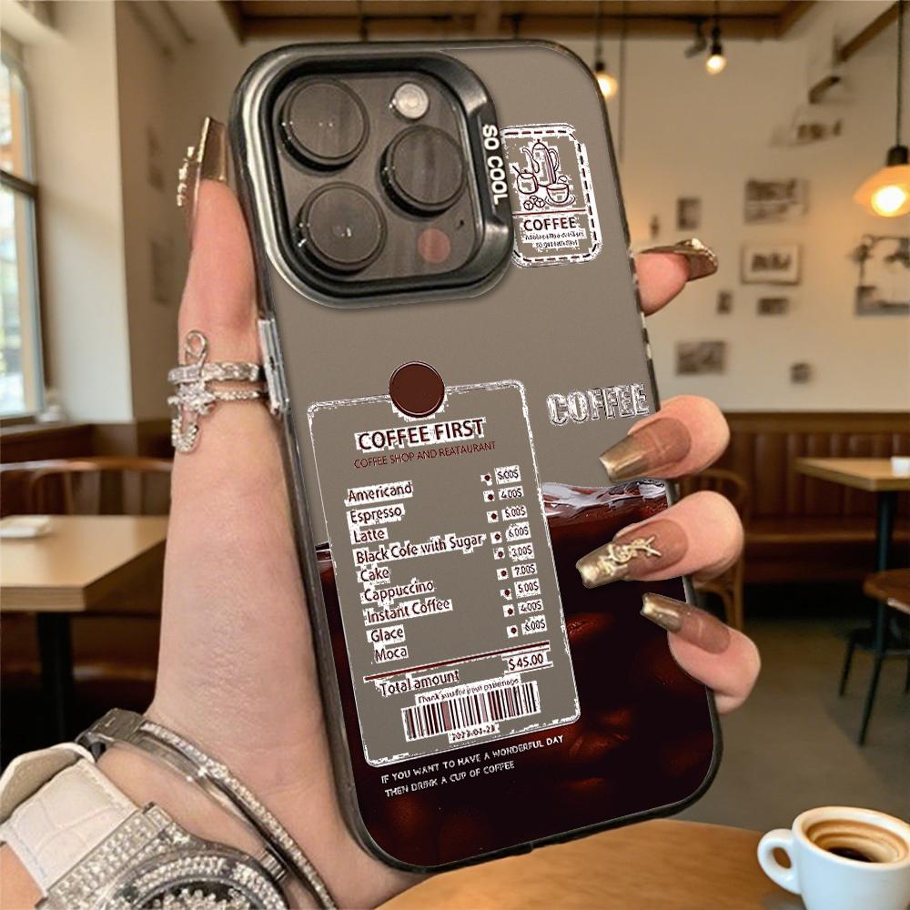 Чехол для телефона «Кофе прежде всего» (Coffee First Menu) для iPhone 16 15 14 13 12 11 Pro Max Mini, противоударный, защитный от царапин