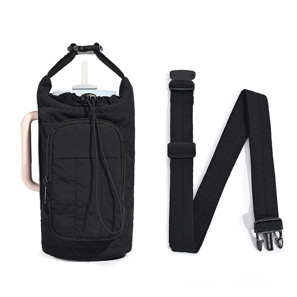Water-resistant Water Bottle Holder Bag with Strap Portable Insulating Cup Sleeve Large Capacity Sling Purses for Outdoor Sports