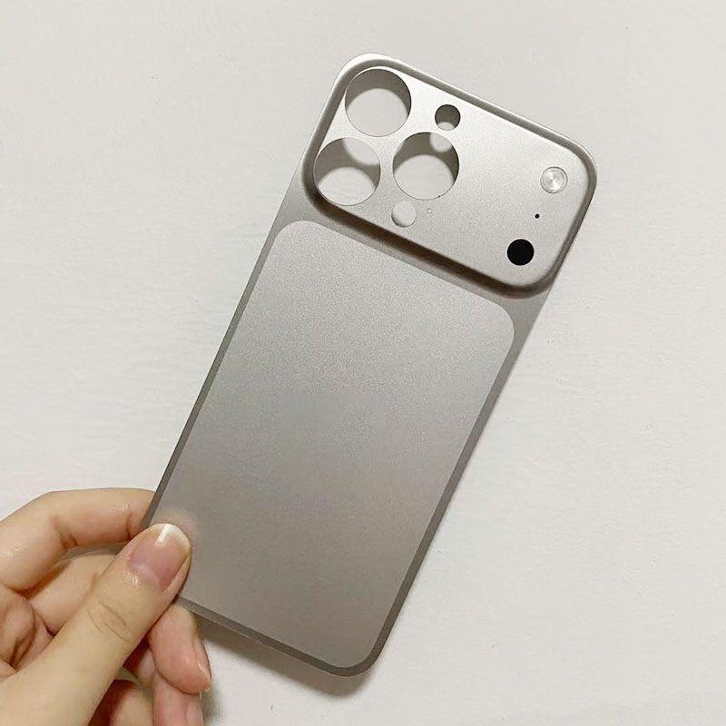 AG Matte Ultra Thin Metal Backplate Phone Case For 16 15 14 13 Pro Max Glossy Sticker Instantly Turn 17 Cover