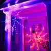 Halloween Glowing Spider Web Lights Outdoor Indoor Decorative Lighting for Party Scene Setup Haunted House Yard Wall Decor Use