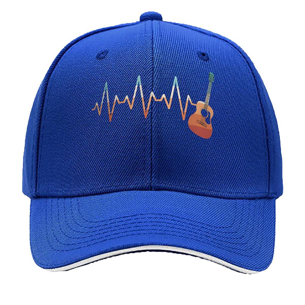 Melodic Heartbeat Guitar Waveform Mashup Design Sandwich Baseball Cap For WoUnisexs Unisex FeUnisex Beach Dad Hat
