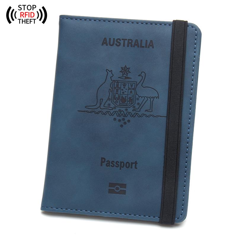 Anti-Theft Leather Passport & Card Holder with Anti-Magnetic Protection, Multiple Pockets for Bank Cards