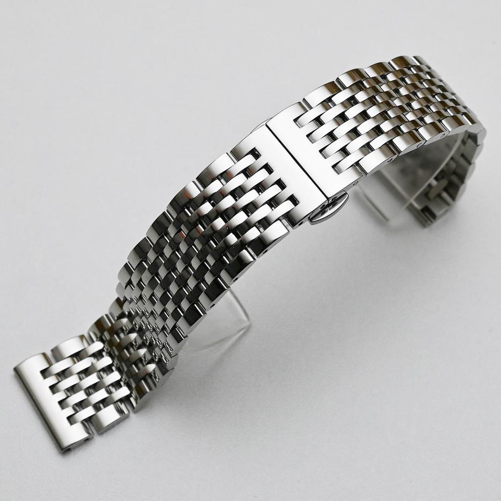 Ремешок для часов из нержавеющей стали с изогнутым концом, 18 мм, 19 мм, 20 мм, 21 мм, 22 мм, сменный ремешок, застежка-бабочка, ремешок для часов, браслет, серебро, золото