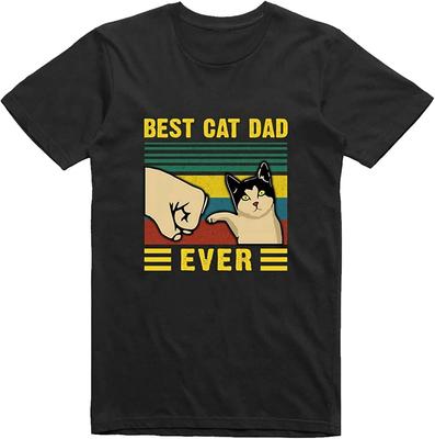 Best Cat Dad Funny Men T Shirt Regular Fit Cotton Tee