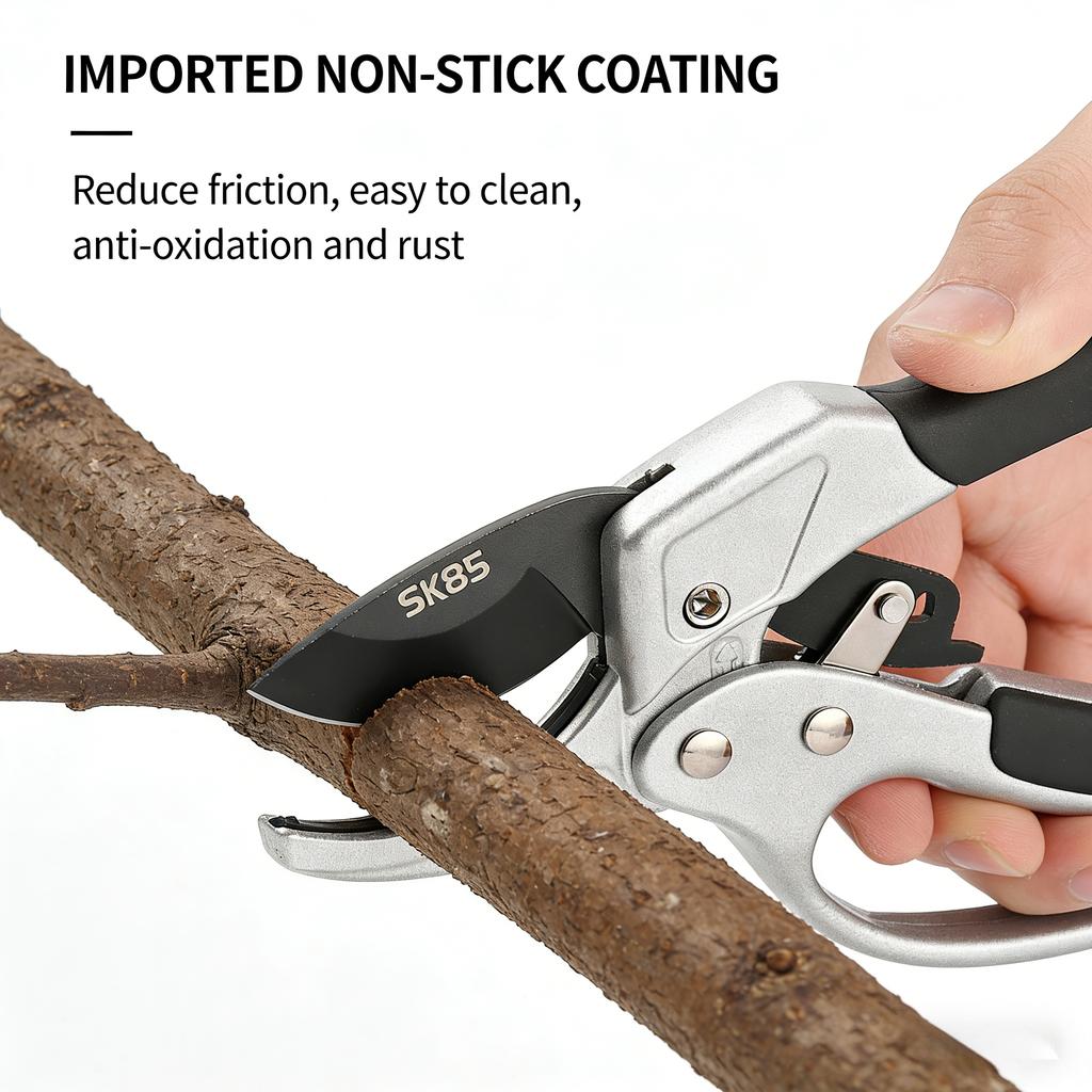 8 Inch Garden Pruning Shears Titanium Steel Blade Hand Pruner Ergonomic Non Slip Labor Saving Fruit Tree Branch Cutter Scissors