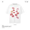 Loose Print Short Sleeve Summer Pure Cotton Gram Lip Print Men'S And Women'S Trendy Brand Heavy T-Shirt 250 Spoof