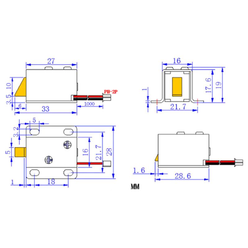 12V DC Mini 2728 Solenoid Lock - Electromagnetic Control Cabinet/Drawer Lock, Intelligent Auto Lock for Home Improvement