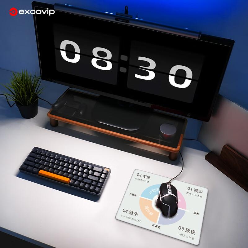 EXCO Time Management Mouse Pad Small Size Edge-Locked Computer Office Cartoon Anime Text Expression Planning Work Four Quadrant Desk Mat 0397