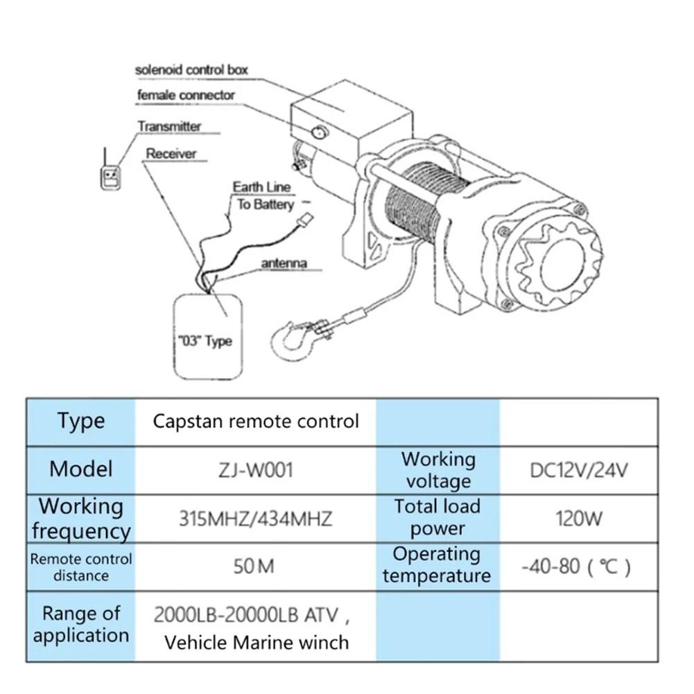 12 В лебедка прицепа система дистанционного управления переключатель контроллер универсальные аксессуары для лебедок автомобиль внедорожник лебедка прицепа удаленный приемник