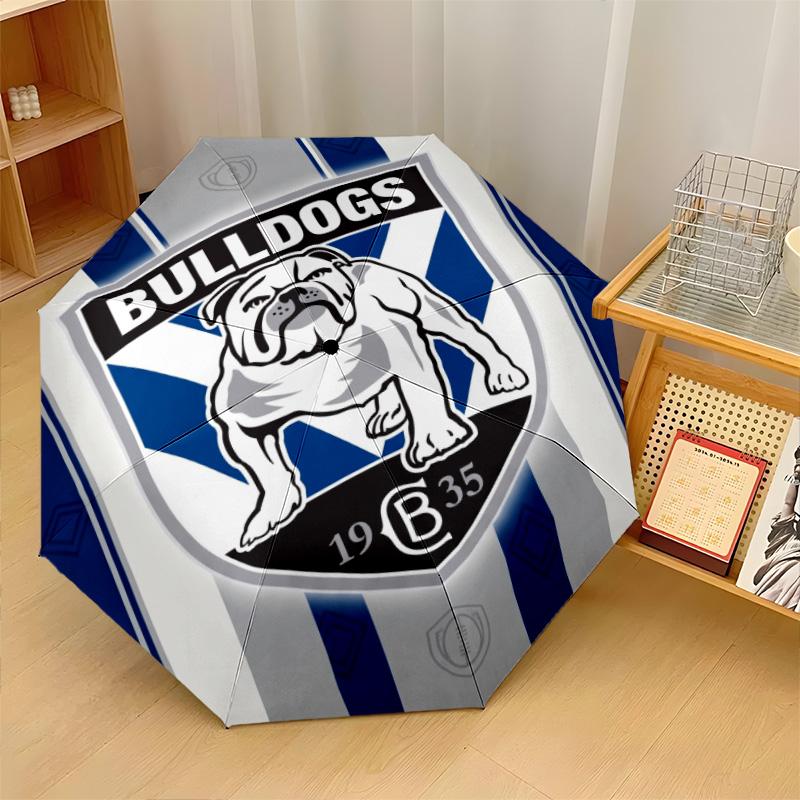Canterbury-Bankstown Bulldogs Print Auto 8?Ribs Folding Umbrella Wind Resistant Lightweight Automatic Umbrella For Daily Travel