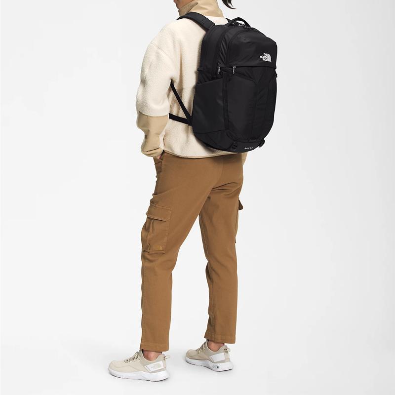 The North Face Рюкзак Surge 31 л с логотипом, большая вместимость, женский рюкзак, черный NF0A52SJ-KX7