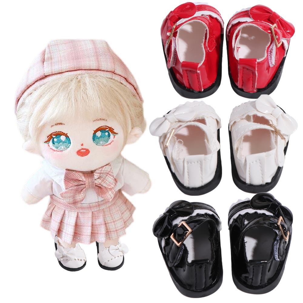 Boots Shoes PU Leather Bow Shoes Doll Shoes Doll Shoes Boots Doll Leather Shoes Clay Dolls