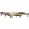 Bed Frame in Sonoma Oak Finish 150 x 200 cm Made of Engineered Wood and Metal