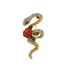 Wuli&baby Броши в виде змеи с розовым цветком из стразов для женщин и мужчин, 3 цвета, милые животные, броши для вечеринки, подарки