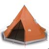 VidaXL Tente de Camping Tipi 4 Personnes, Tente d'Ombrage avec Sac de Transport, Auvent de Camping, Abri de Jardin, Orange 94382