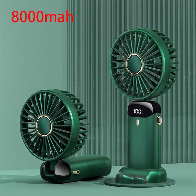 5000/8000mAh Portable Fan with Smart LED Digital Display 5 Speed Adjustable USB Rechargeable Mini Handheld Neck Fan