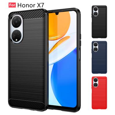 Чехол-накладка для Huawei Honor X7 Для Honor X7 Capas Новый Телефон Задняя Крышка Противоударный Бампер Мягкий ТПУ Углеволокно Чехол Honor X 7 8 X8 X7