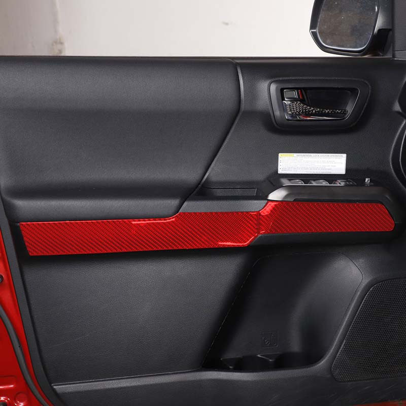 Для Toyota Tacoma 2015-2022 мягкое углеродное волокно, внутренняя дверная панель, накладка, наклейка, автомобильные аксессуары
