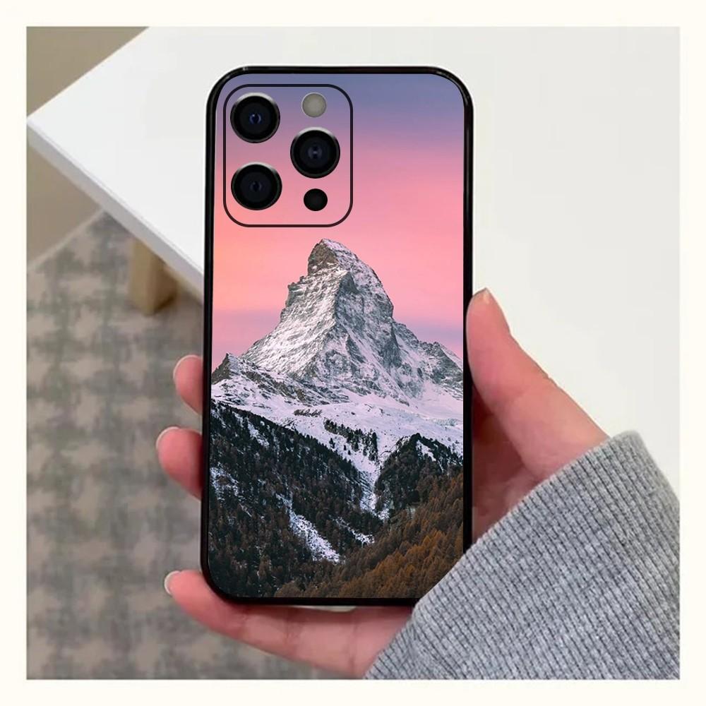 Чехол для телефона Zermatt Matterhorn Swiss Mountain для Apple iPhone 15,14,13,12,11,Pro,X,XS,Max,XR,Plus,Mini Мягкий черный чехол