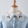 Women Embroidery Floral Shirt Fake Collar Female Solid Detachable Lapel Shirt False Collar Blouse Half Shirt Tops Fuax Cols