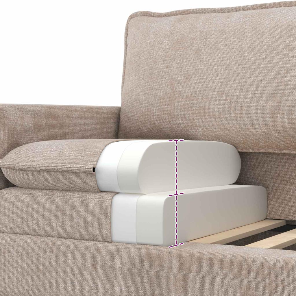 Sofa Set 2 pcs Beige Polyester