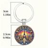 Paris Sunset View Keyring With Glass Alloy Pendant For Gift And Collectors Use