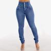 Women's Fashionable Solid Color Elastic Waist Slim Fit Jeans With Slim Fit And Small Feet