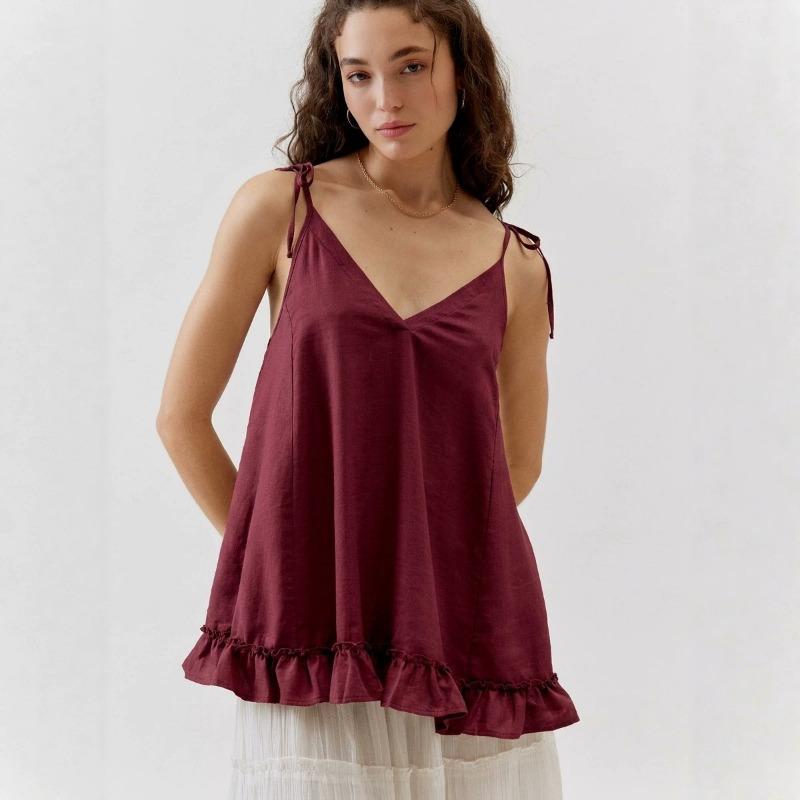 Women S Loose V Neck Adjustable Strap Casual Camisole Top