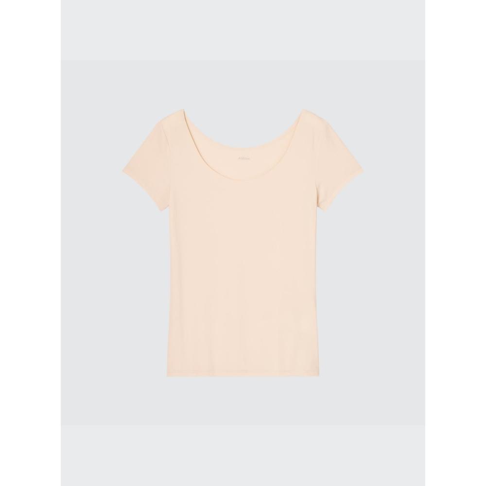 Uniqlo Футболка Airismu с коротким рукавом и вырезом горловины 