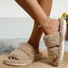 Fluffy Slippers Women Home Plush Fashion Designer Shoes Ladies New Winter Casual Platform Indoor Fur Slides Flats Warm Open Toe