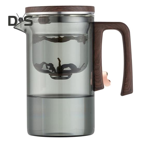 Стеклянный чайник для заваривания 520/720/900 мл с заварочным устройством, деревянной ручкой, термостойким носиком без подтеков, водоотделительным чайником, легко чистящимся для холодной воды