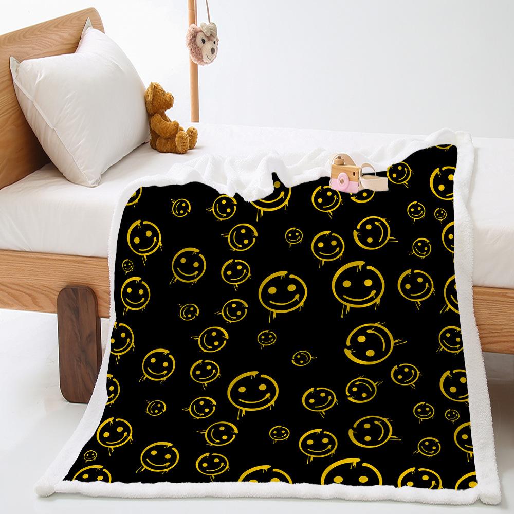 Cartoon Smiley Face Blanket Home Textiles Lamb Fleece Crystal Fleece Blanket Student Blanket Blanket Batch