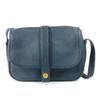 HERMES Logo Noumea Shoulder Bag Hand Bag Drawstring Shoulder Bag Leather Navy