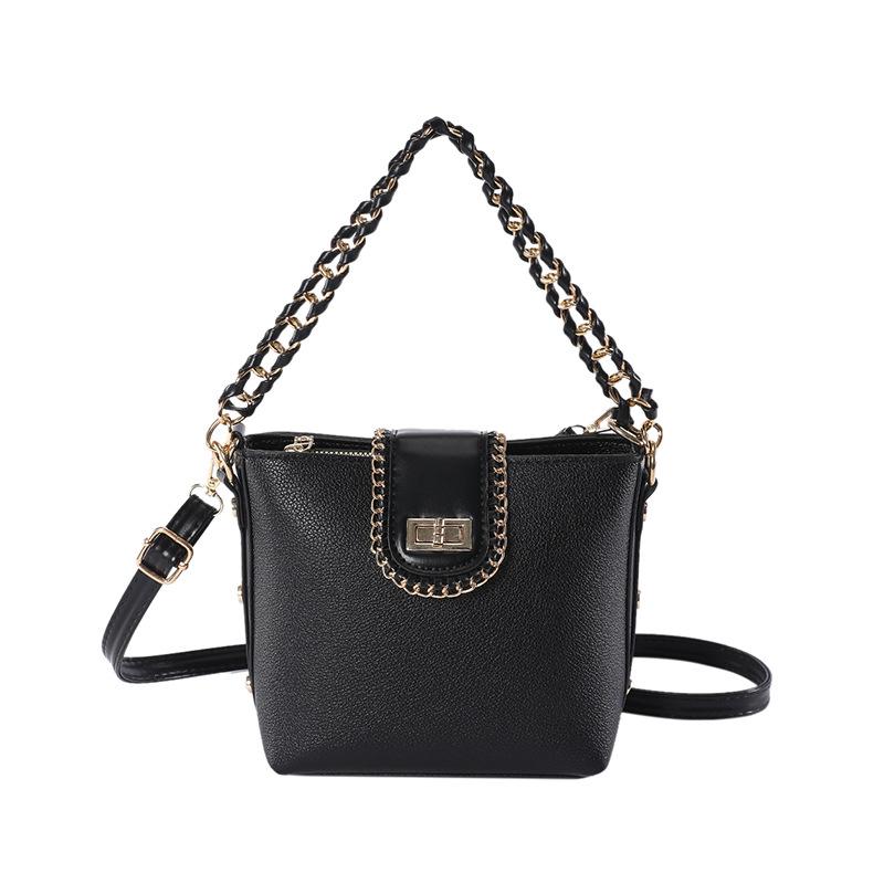 Women'S Bag, Bucket Bag, Niche Foreign Style Chain, Handbag, Trendy Shoulder Bag, Textured Messenger Bag.