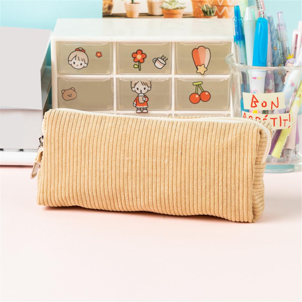 Большая вместительная сумка для карандашей Вельветовые пеналы Пенал на молнии Канцелярская сумка Косметичка