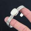 Natural Maligano Jasper Gemstone 925 Silver Bangle Leaf Adjustable For Girls